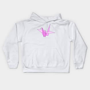 Pink origami crane Kids Hoodie